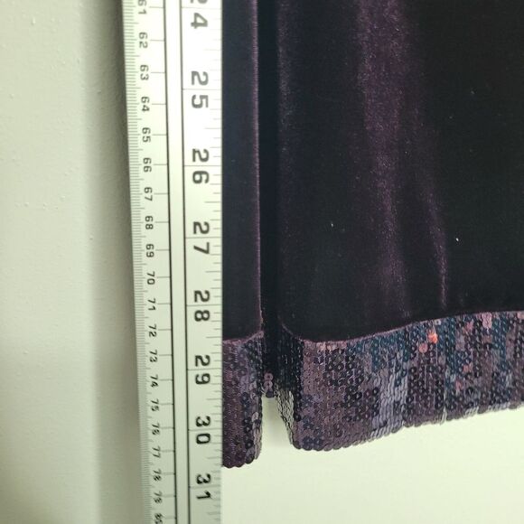 Susan Graver dark purple velvet sequin trim modest top size 1x - Picture 7 of 7